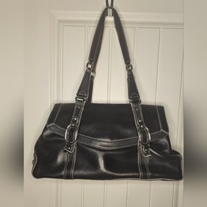 [COLE HAAN] Trinity 504 Black Leather Shoulder Purse